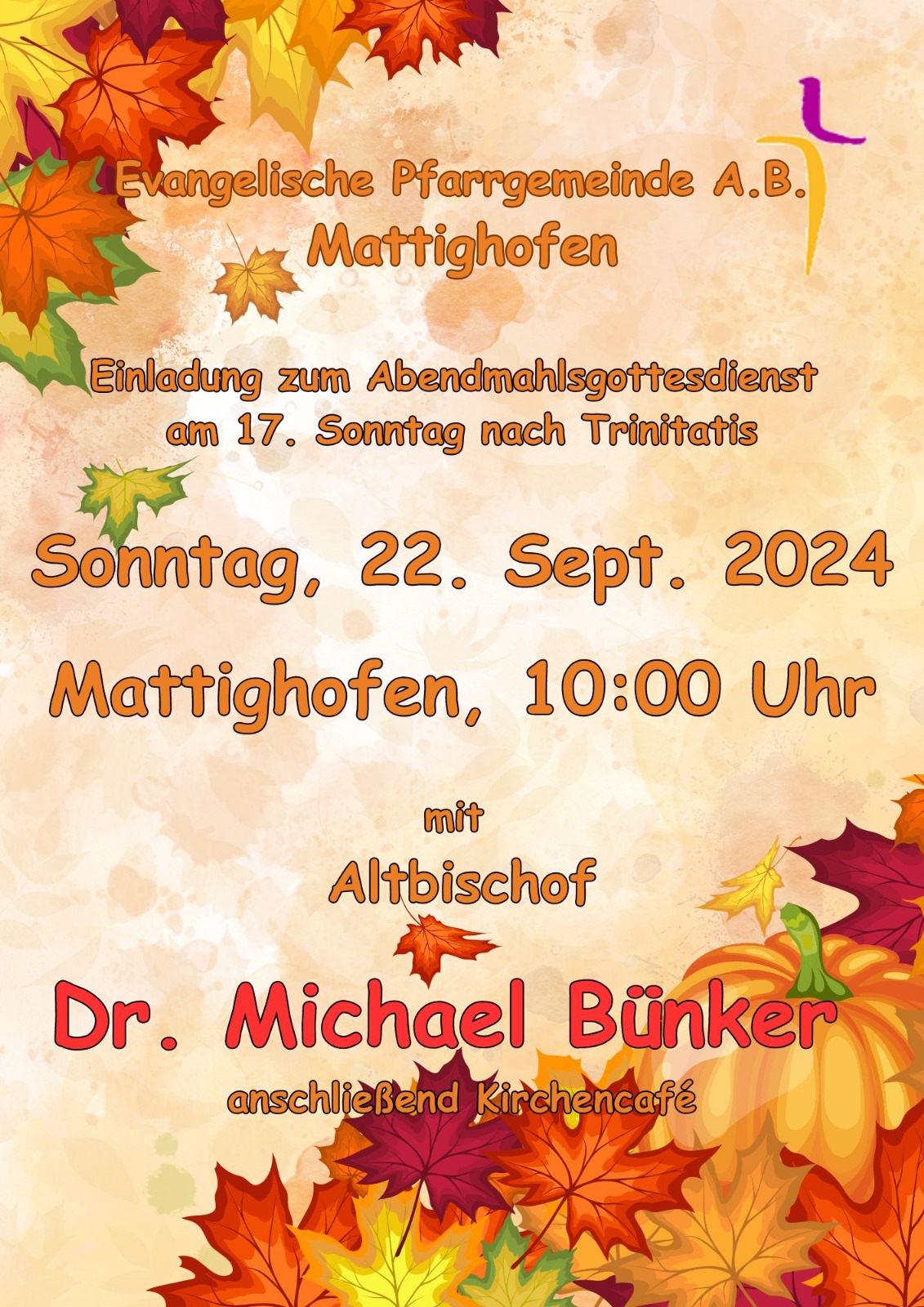 Gottesdienst mit Altbischof Dr. Bünker