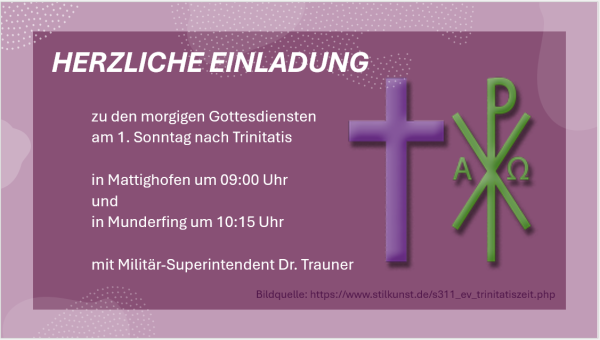 Einladung zum Gottesdienst 