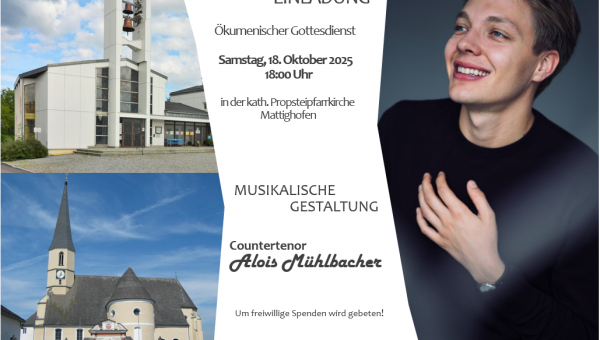 Ökumenischer Gottesdienst - Samstag 18. Oktober 2025 - 18:00Uhr